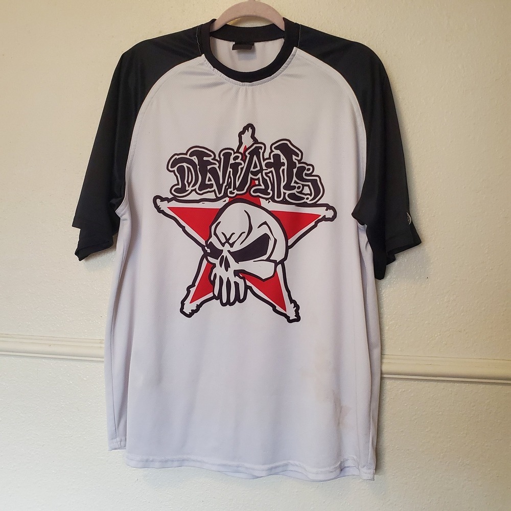 Deviates PSTS Players Softball Tournament Series Jersey Cinco 5 Skull White